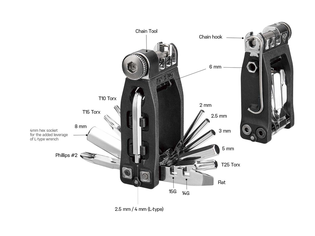 H-Navaja TOPEAK mini Ninja 16 func TT2577 black
