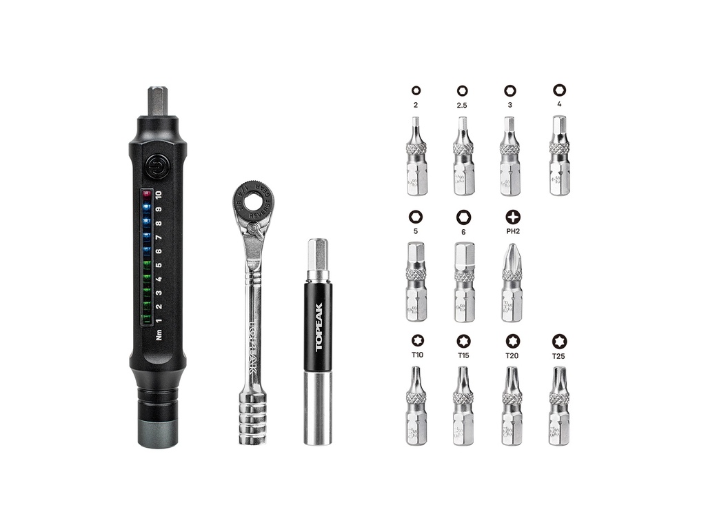 H-Llave TOPEAK E-TORQBAR 1-10Nm Torquimetro Manual TT2623