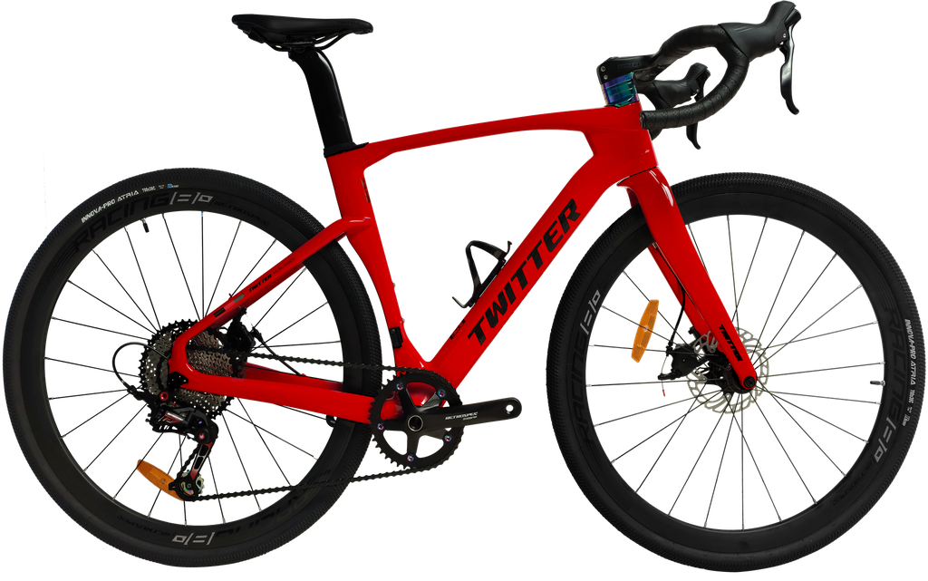 Bicicleta TWITTER GRAVEL V3 45cm carbon RS-12v red 
