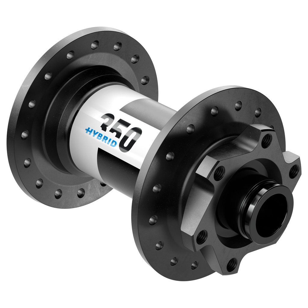 Manzana DT SWISS MTB 350 HIBRID 110x15mm DBIS Boost 32h-tipo J disc delantera white/black/blue