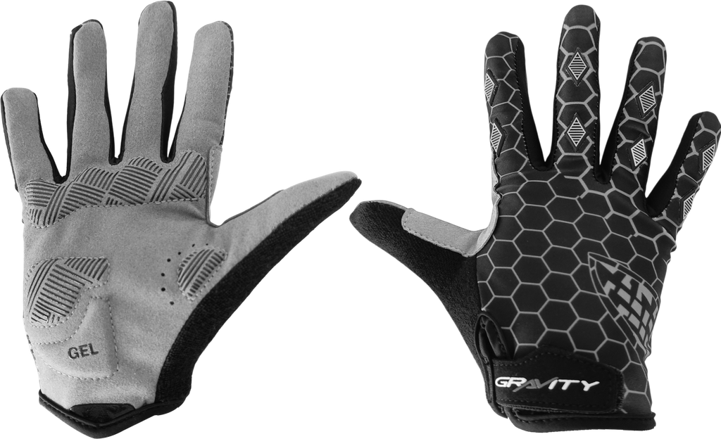 Guantes GRAVITY ciclismo niño d/largo EG-705 black gray M(7-9Y)