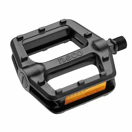 Pedal NECO MTB plast c/reflect 9/16 plano black WP502 CN