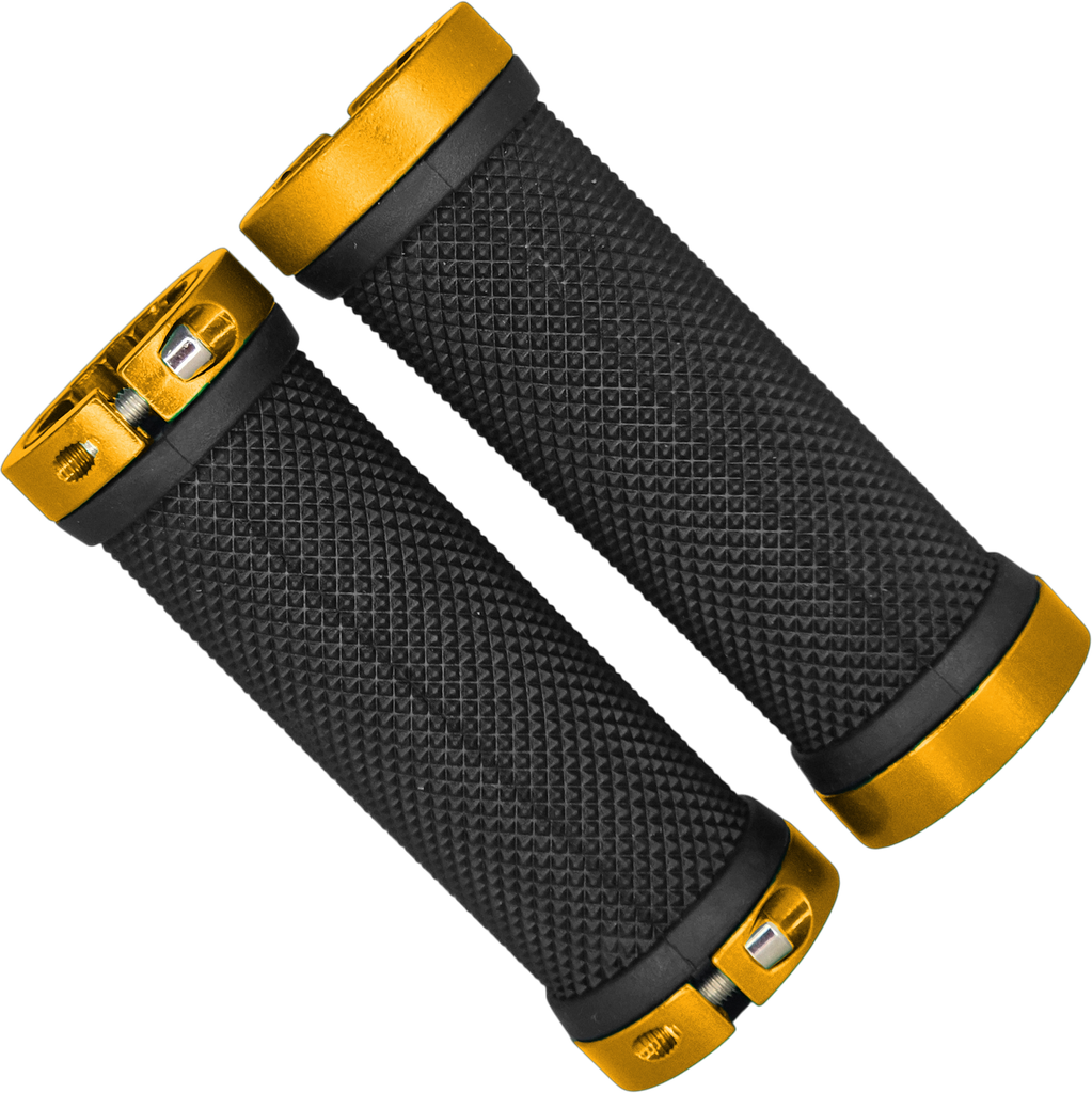 Grips ZERO silicon 90mm c/seguro doble Black/Gold par