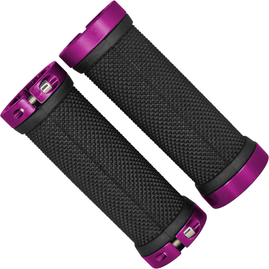 Grips ZERO silicon 90mm c/seguro doble Black/Purple par