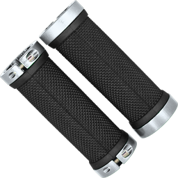 [BC-GRI188] Grips ZERO silicon 90mm c/seguro doble Black/Silver par