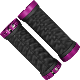[BC-GRI193] Grips ZERO silicon 90mm c/seguro doble Black/Purple par