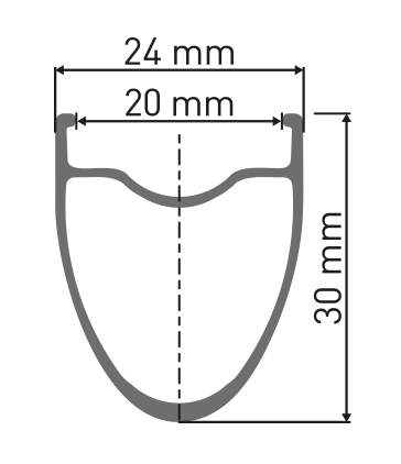 Aro DT SWISS 700 A 510 alum 20mm  32H p/tubeless disc black