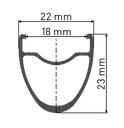 Aro DT SWISS 700 R 460 alum 23mm 24H p/tubeles disc black