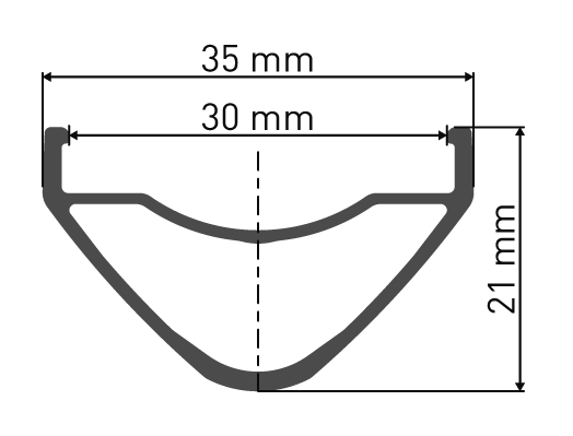 Aro DT SWISS XM481 29 alum 30mm 28H disc p/tubeles black