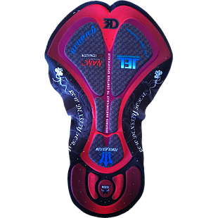 Badana p/pantaloneta GEL negro/roja 