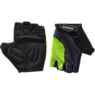 Guantes ENJOY ciclismo d/corto MG-07-2234 grey/green Neon M