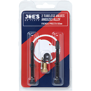 Valvula JOE'S tubeles anonizada french/presta black 60mm  2pcs 180139