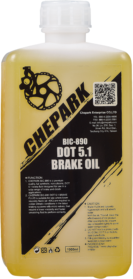 Aceite CHEPARK BIC-890 freno disc hidra DOT 5.1 1000ml p/avit&hayes