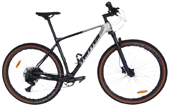 Bicicleta TWITTER 29 MTB PREDATOR PRO 19 carbon disc hidraulico SX-12V black/silver 