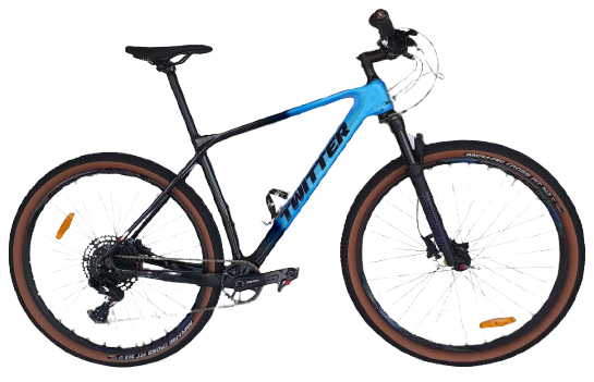 Bicicleta TWITTER 29 MTB PREDATOR PRO 17 carbon disc hidraulico SX-12V black/blue 