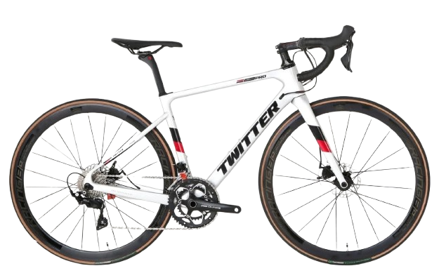Bicicleta TWITTER Ruta STEALTHpro 54cm carbon horquilla SRAM RIVAL-22v white/red 