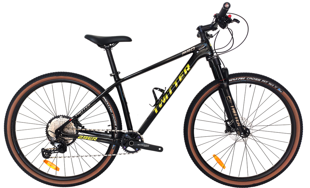 Bicicleta TWITTER 29 MTB LEOPARD PRO 17 carbon 12v M6100 black/yellow 