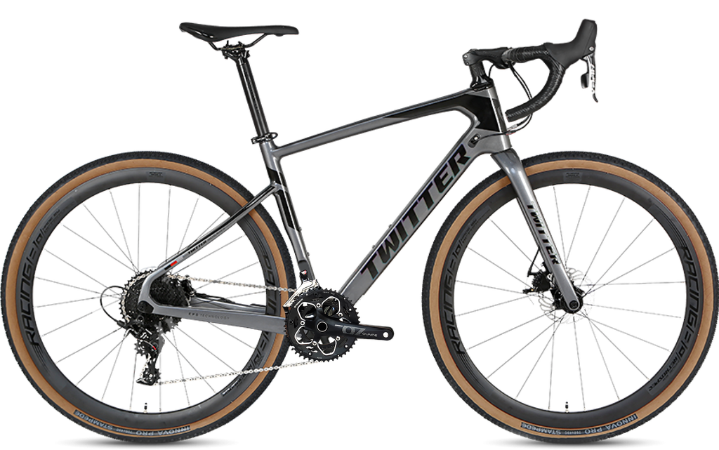 Bicicleta TWITTER GRAVEL 48cm carbon RS-24v cement grey 