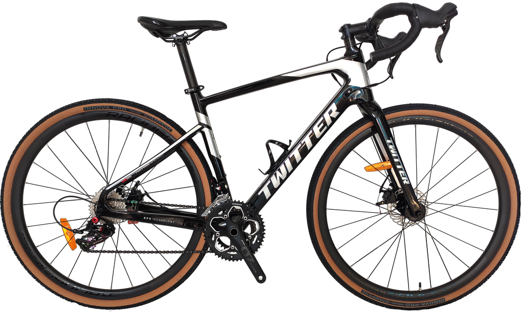 Bicicleta TWITTER GRAVEL 48cm carbon RS-24v dark grey 