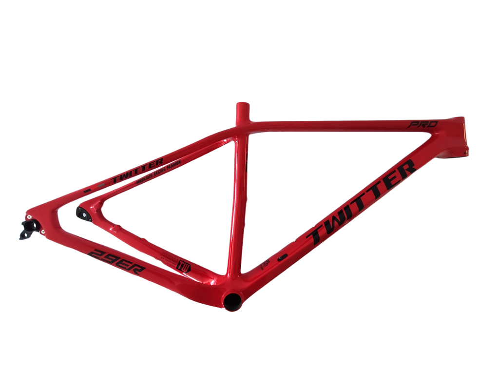 Cuadro TWITTER 29 LEOPARDpro 19 carbon 12x142mm c/pista de trinche + buje red holographic 