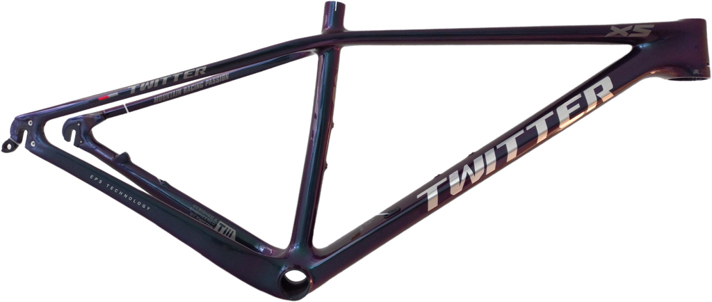 Cuadro TWITTER 29 LEOPARD-XS 17 carbon 12x142mm c/pista de trinche + buje silver 