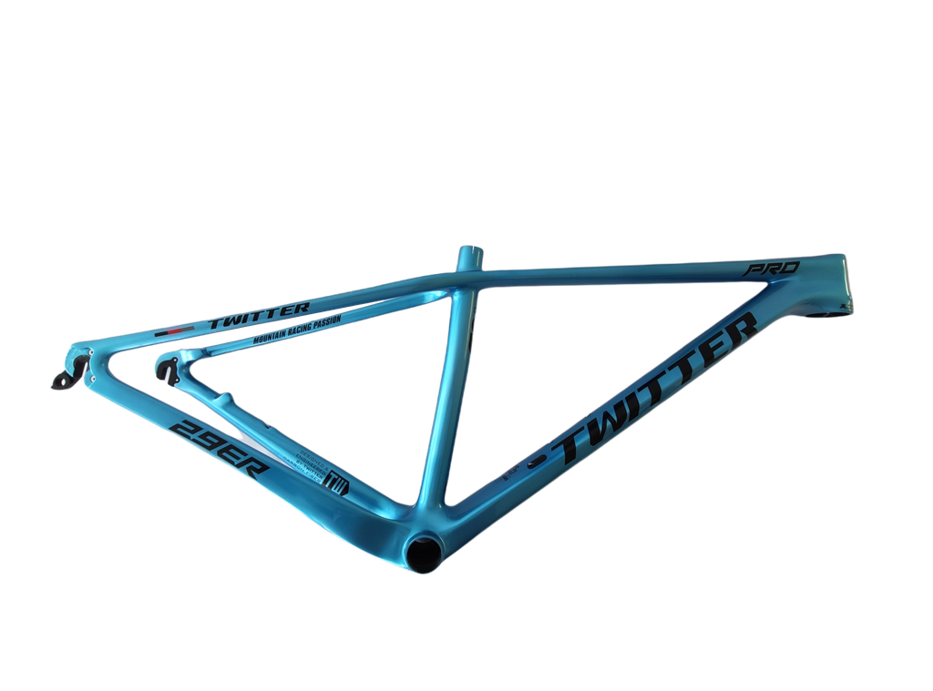 Cuadro TWITTER 29 LEOPARD-XS 17 carbon normal c/pista de trinche blue Holographic 