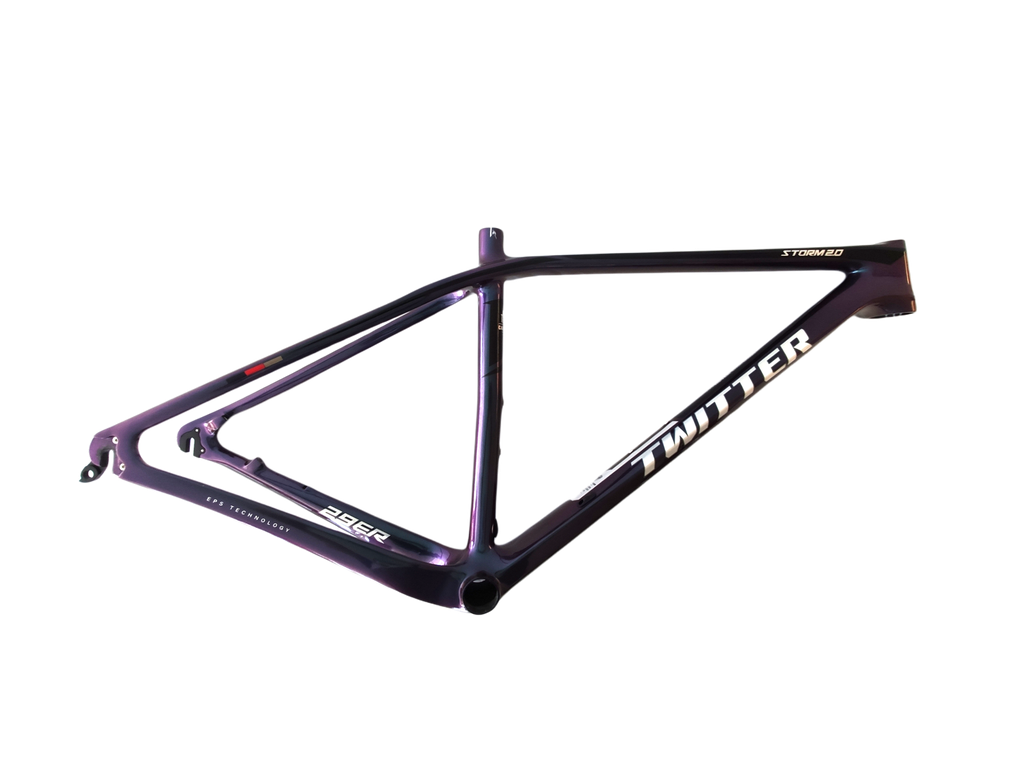 Cuadro TWITTER 29 STORM2.0 17 carbon normal c/pista de trinche black Holographic 