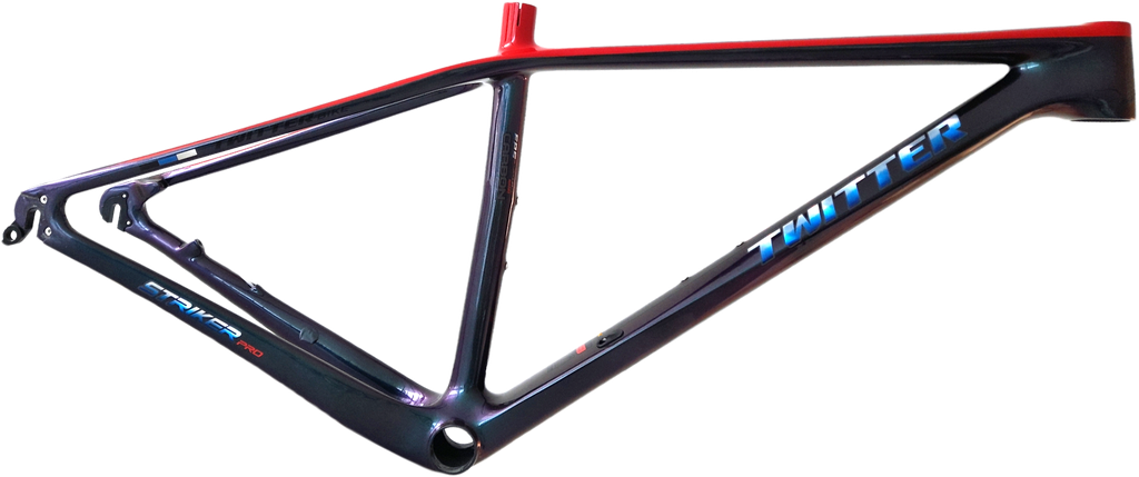 Cuadro TWITTER 29 STRIKERpro 17 carbon normal c/pista de trinche red holographic 