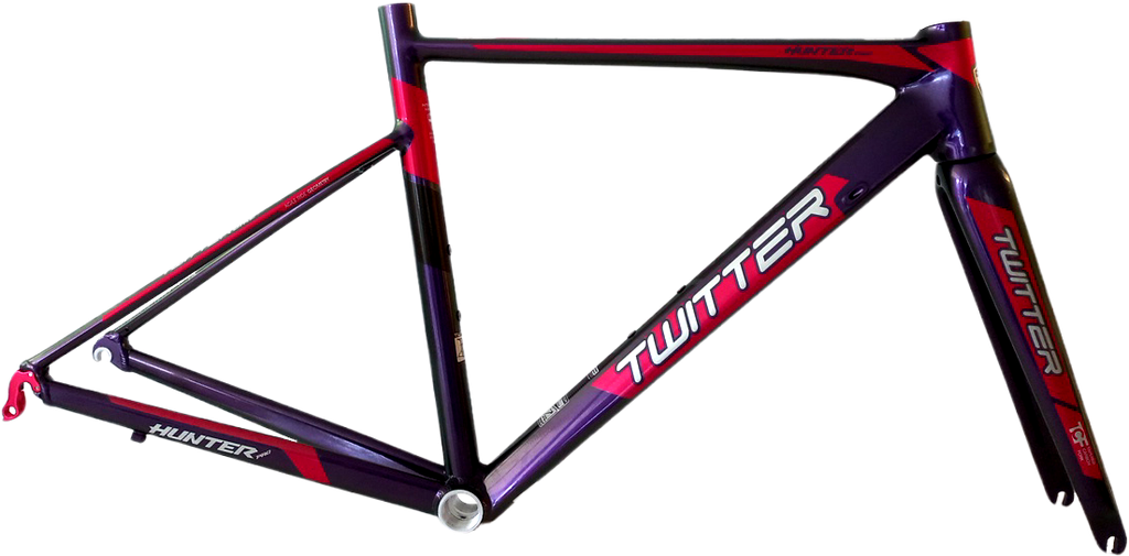 Cuadro TWITTER Ruta HUNTERpro 520mm aluminio c/trinche carbon+pista trinche red 