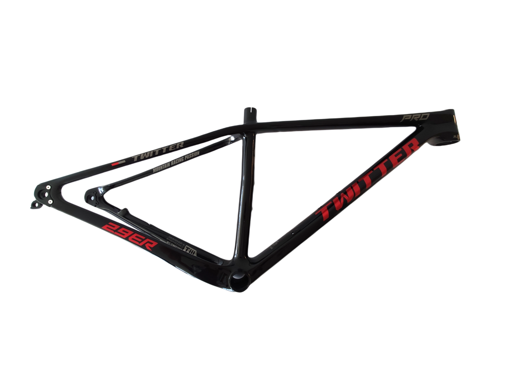 Cuadro TWITTER 29 LEOPARDpro 19 carbon normal c/pista de trinche black/red 