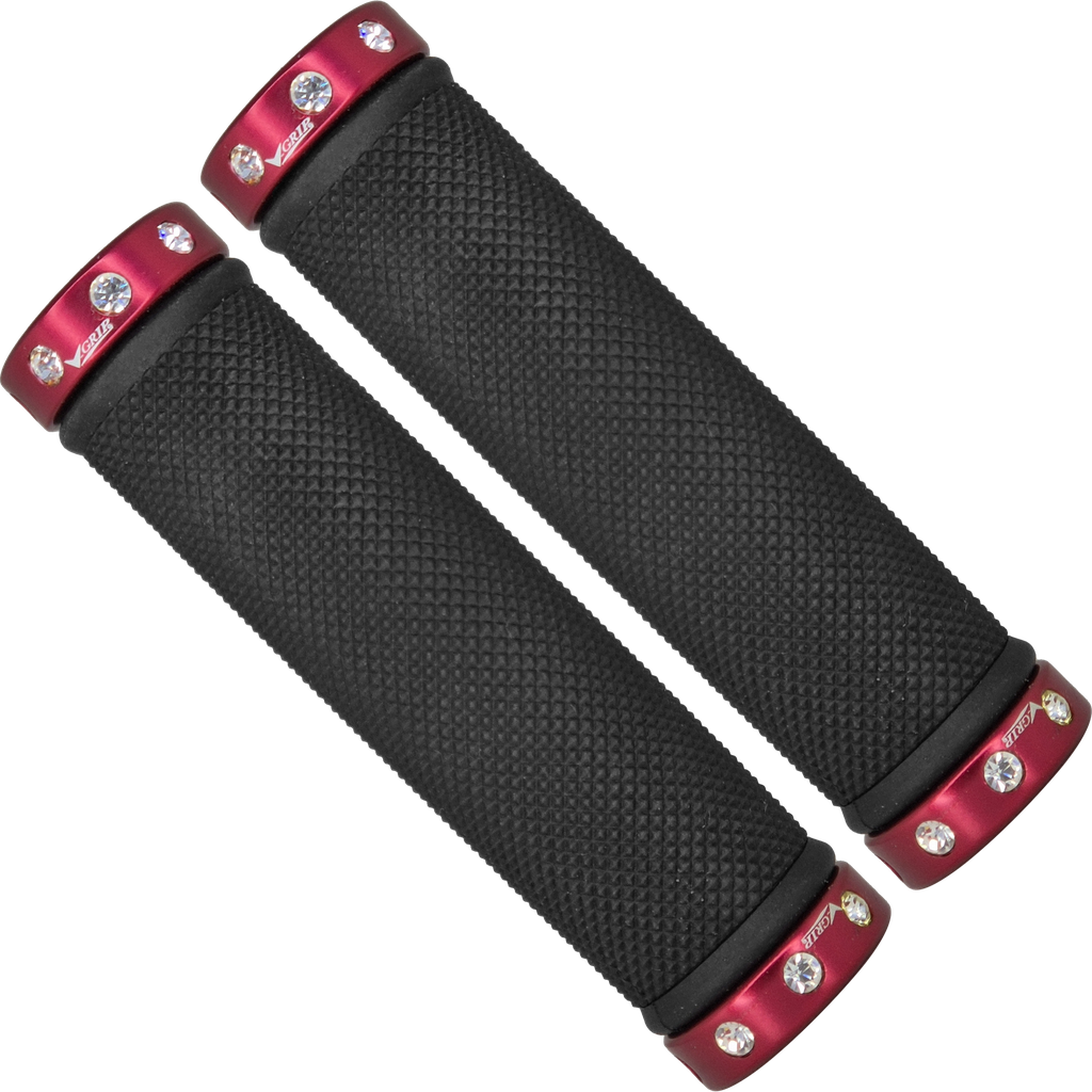 Grips V-GRIPS d/densidad c/seg cristal black/red  V-818ACD