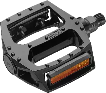 Pedal NECO MTB-BMX alum c/reflect 9/16 plano black CN
