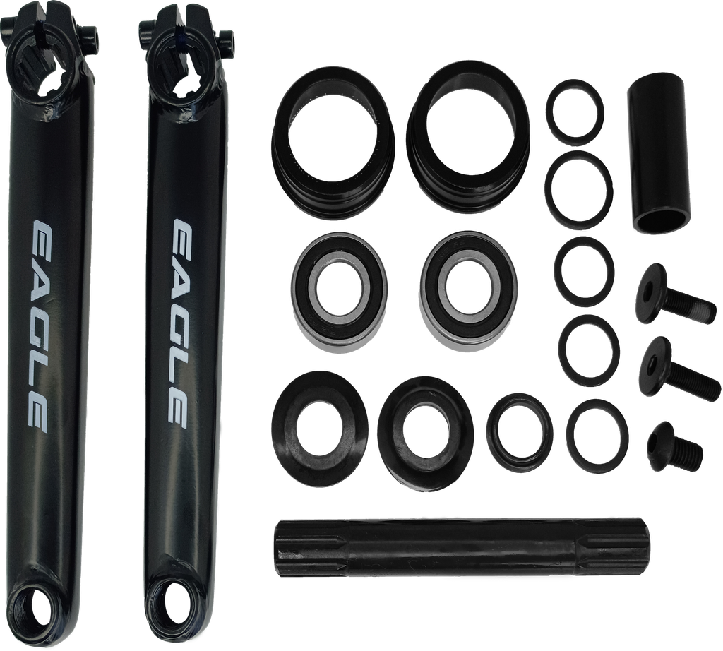 Brazo EAGLE-F americano BMX 175mm set 9pcs c/eje-balinera negro