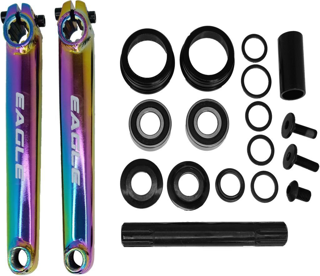 Brazo EAGLE-F americano BMX 175mm set  9pcs c/eje-balinera tornasol