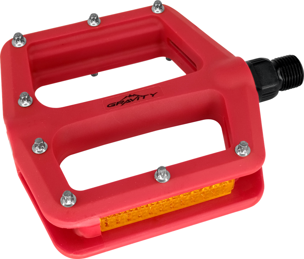 Pedal GRAVITY MTB nylon 9/16" rojo par