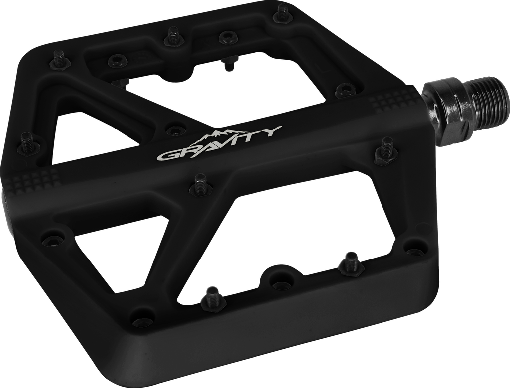Pedal GRAVITY MTB nylon 9/16" rodamiento c/tornillo-herramienta negro par