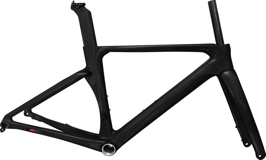 Cuadro TWITTER Ruta R12pro 480mm carbon DISC BB-rosca c/trinche-pilar matte black 
