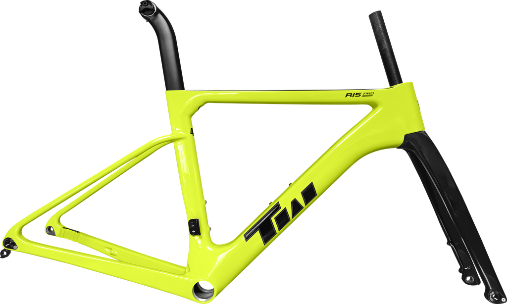 Cuadro TWITTER Ruta R15pro 440mm carbon DISC BB-rosca c/trinche-pilar-pista de trinche-espaciador yellow 