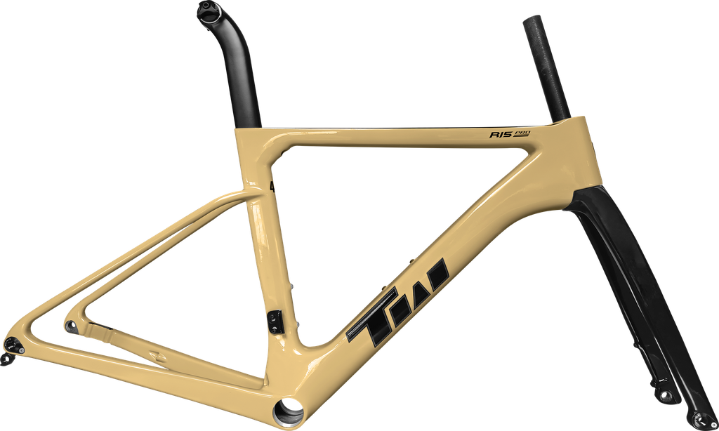Cuadro TWITTER Ruta R15pro 440mm carbon DISC BB-rosca c/trinche-pilar-pista de trinche-espaciador-bujes gold 