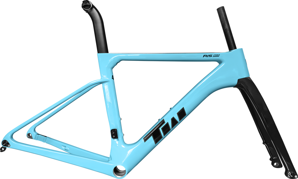 Cuadro TWITTER Ruta R15pro 530mm carbon DISC BB-rosca c/trinche-pilar-pista de trinche-espaciador sky blue 
