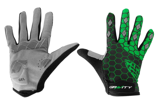 Guantes GRAVITY ciclismo niño d/largo EG-705 black/green L(9-11Y)