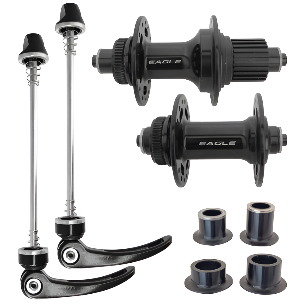 Manzanas EAGLE-F MTB alum  28H 12v MS disc c/lock bloq  c/adaptador buje 15x100/12x142mm par black