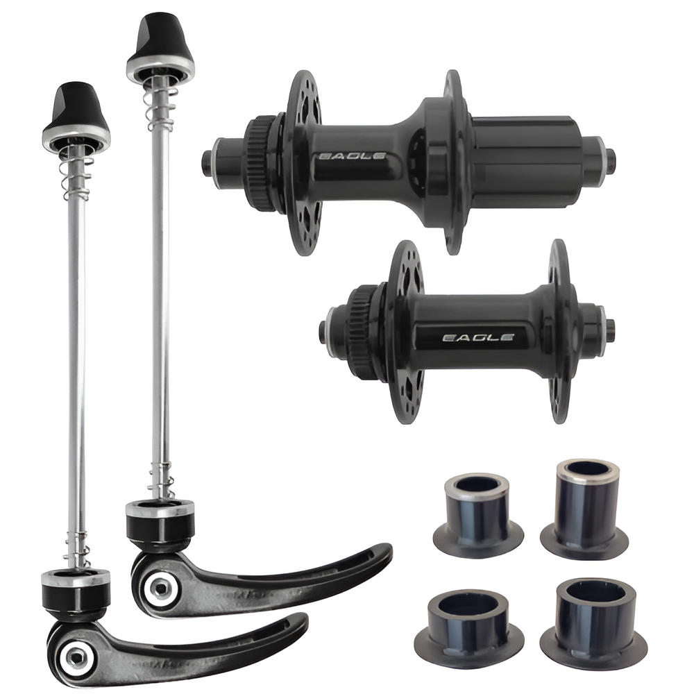 Manzanas EAGLE-F MTB alum 24H  11/12v HG disc c/lock QR c/adaptador buje 15x100/12x142mm par black