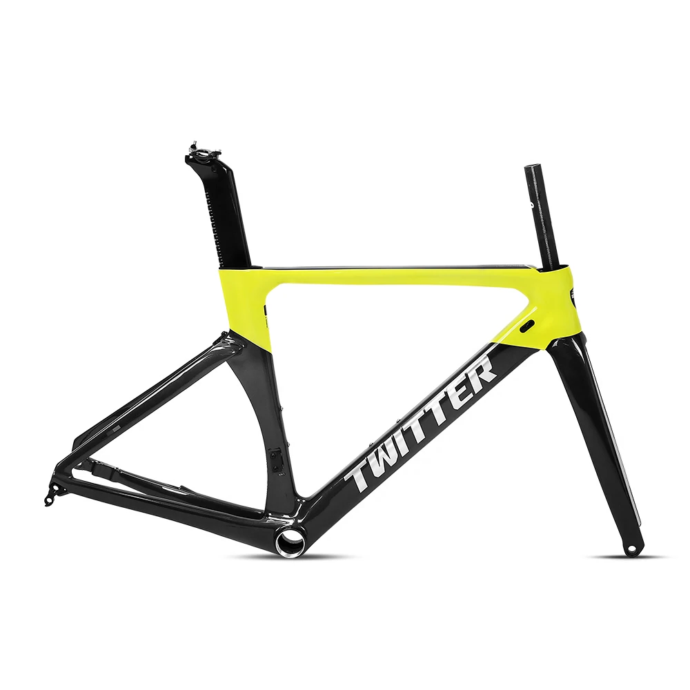 Cuadro TWITTER Ruta AURORA 520mm carbon DISC Press-Fit black/yellow