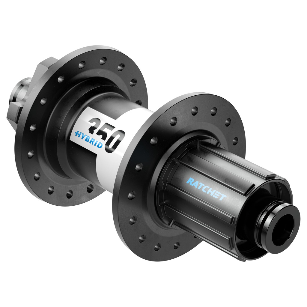 Manzana DT SWISS MTB 350 HIBRID 148x12mm 32h-tipo J 6bolt disc Ratchet System 24 HG posterior black