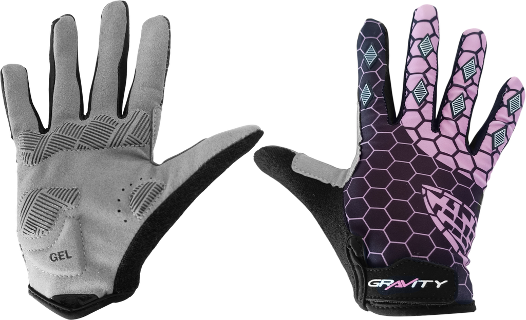 Guantes GRAVITY ciclismo niño d/largo EG-705 black/pink L(9-11Y)