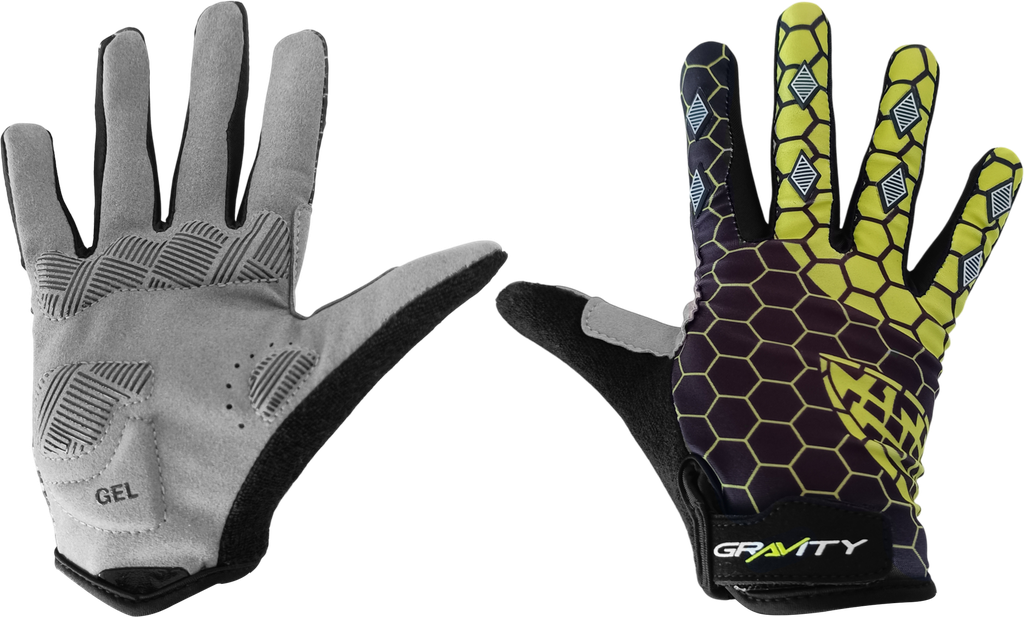 Guantes GRAVITY ciclismo niño d/largo EG-705 black/yellow L(9-11Y)