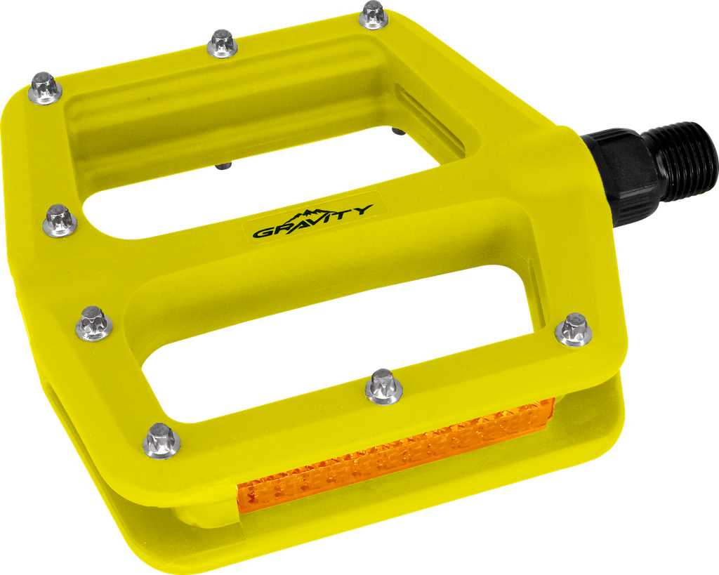 Pedal GRAVITY MTB nylon 9/16"  amarilla neon par