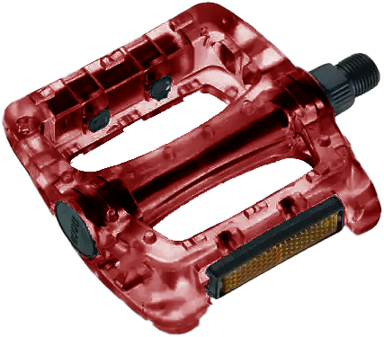 Pedal NECO MTB-BMX plast transparent 9/16 plano red WP601 CN