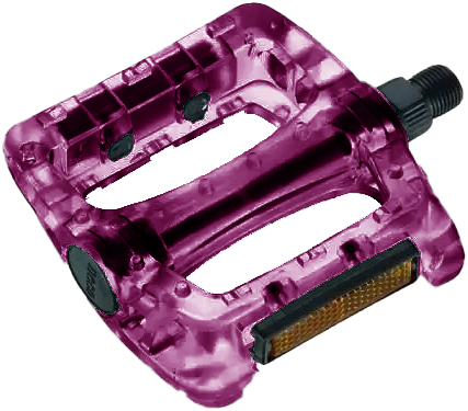 Pedal NECO MTB-BMX plast transparent 9/16 plano purple WP601 CN